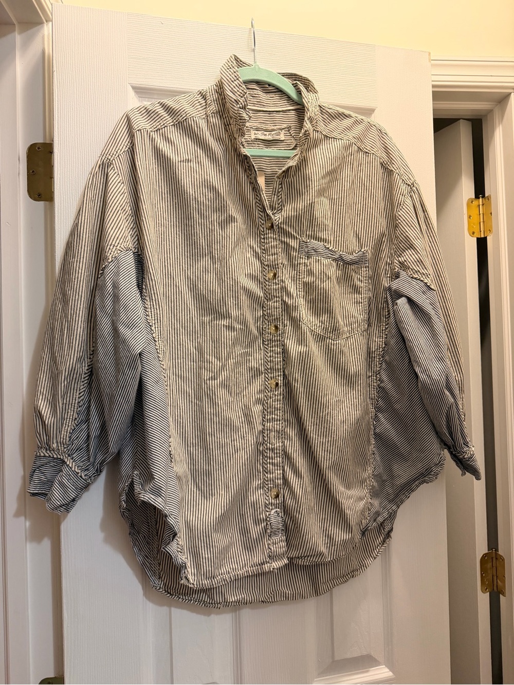 We The Free Striped Button-Down Shirt — White and Black